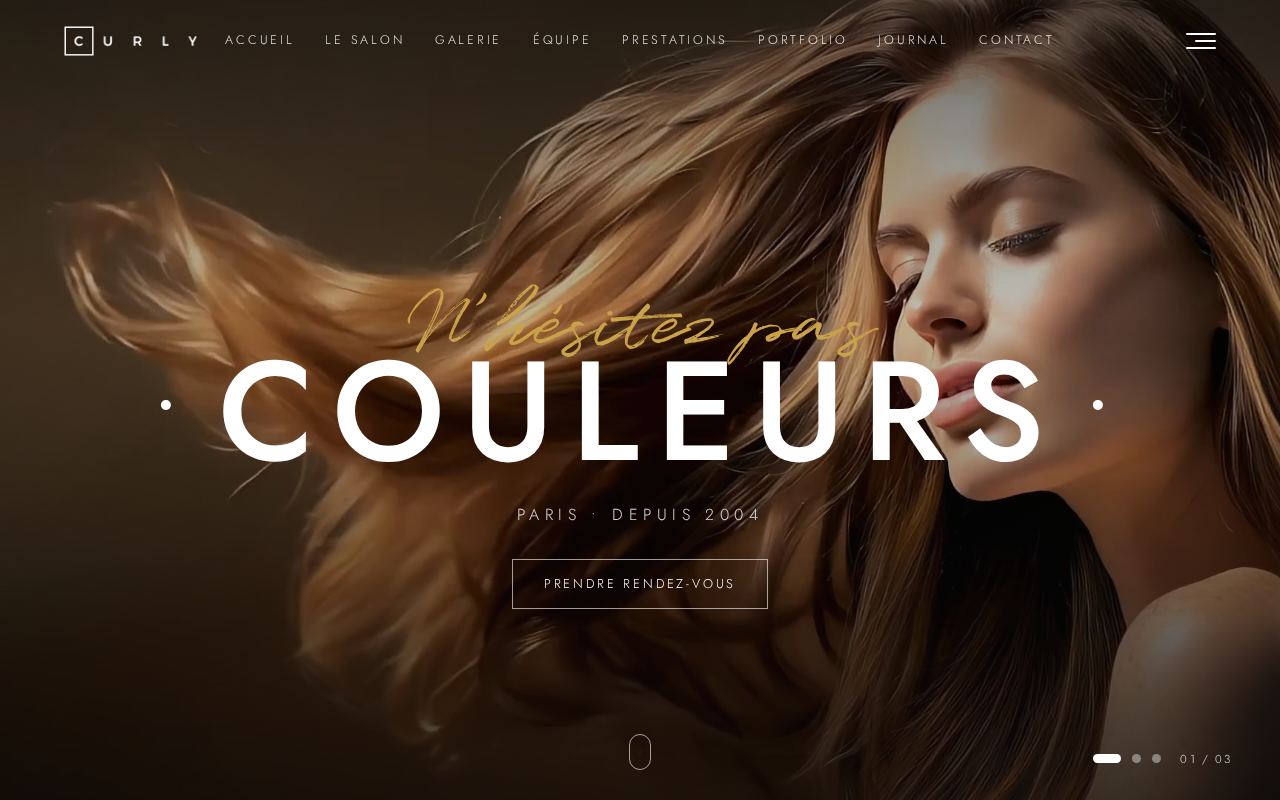 Aperçu du site public d'un salon
